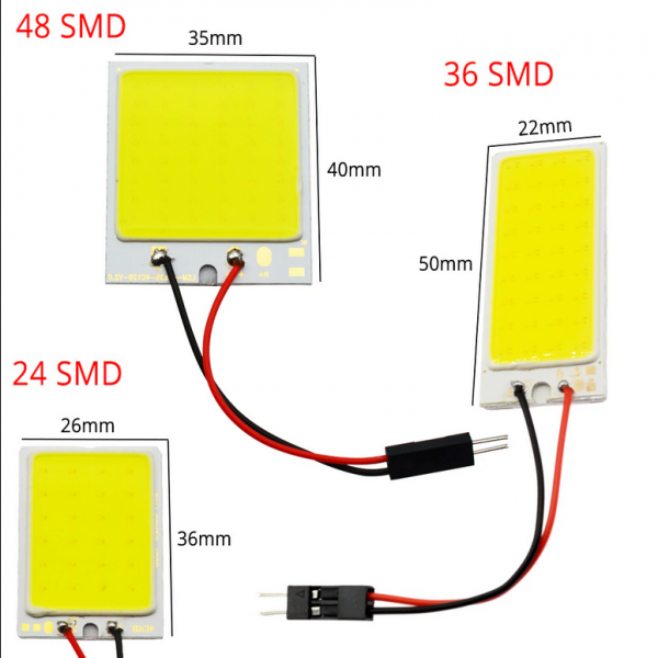 Automatic LED Lamp T10 W5w Cob 24 SMD 36 SMD 48 SMD