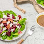 Beet Salad With Spinach and Honey Balsamic Vinaigrette
