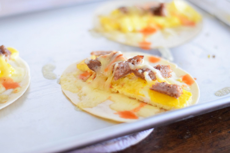 Sausage Egg and Cheese Breakfast Burritos